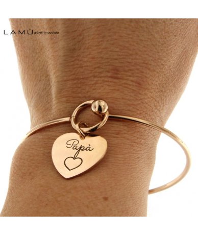 BRACCIALE DONNA IN ACCIAIO DORATO CON LUNA, CUORE LUCCHETTO E STELLA