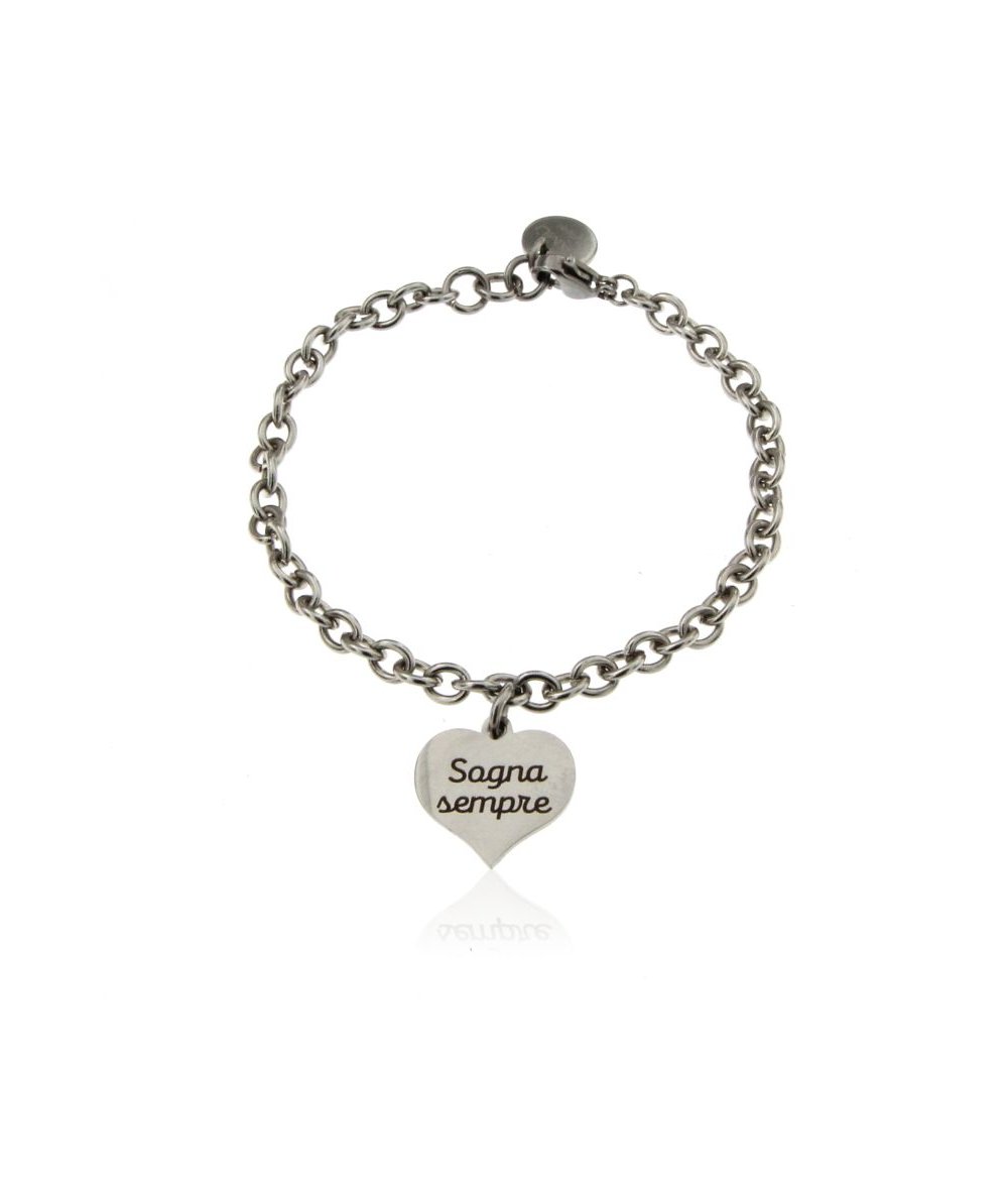 Bracciale bambina con cuore inciso Sogna sempre - Lamù gioielli